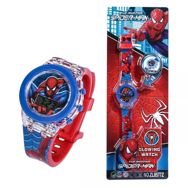 Spiderman Kids LED Flash Light Watch Digital Marvel Superheroes Wristwatch US