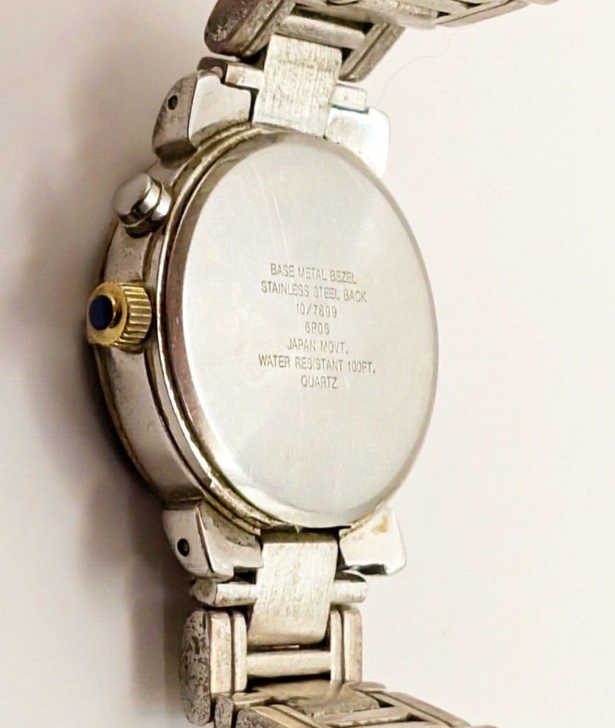 Anne Klein Diamond Two Tone Watch Keeps Time/Date/Day/Month WR 100ft New Battery