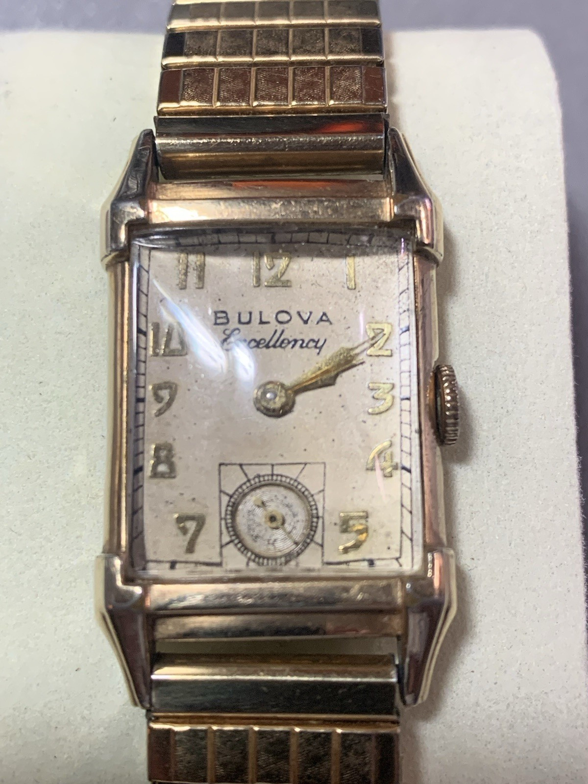 Vintage Bulova Excellency 7AK 10k GF Mens Watch