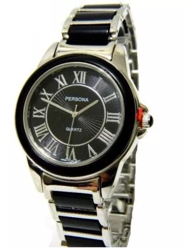 Silver Black Persona Roman Numeral Watch Bracelet Link Band Fashion Design NEW