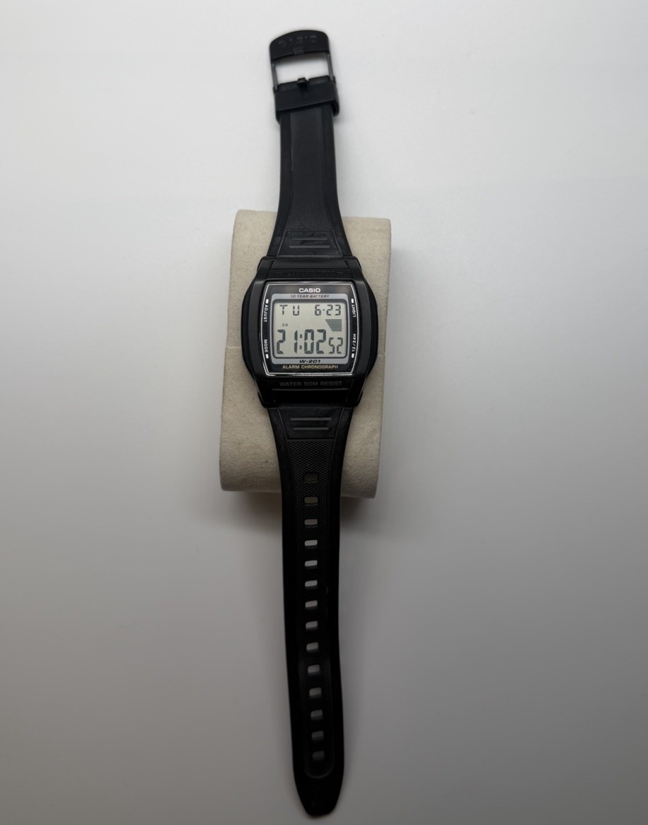 Casio W201-1BV, 10 Year Battery,Chronograph Watch, Grey Resin,Alarm,Illuminator