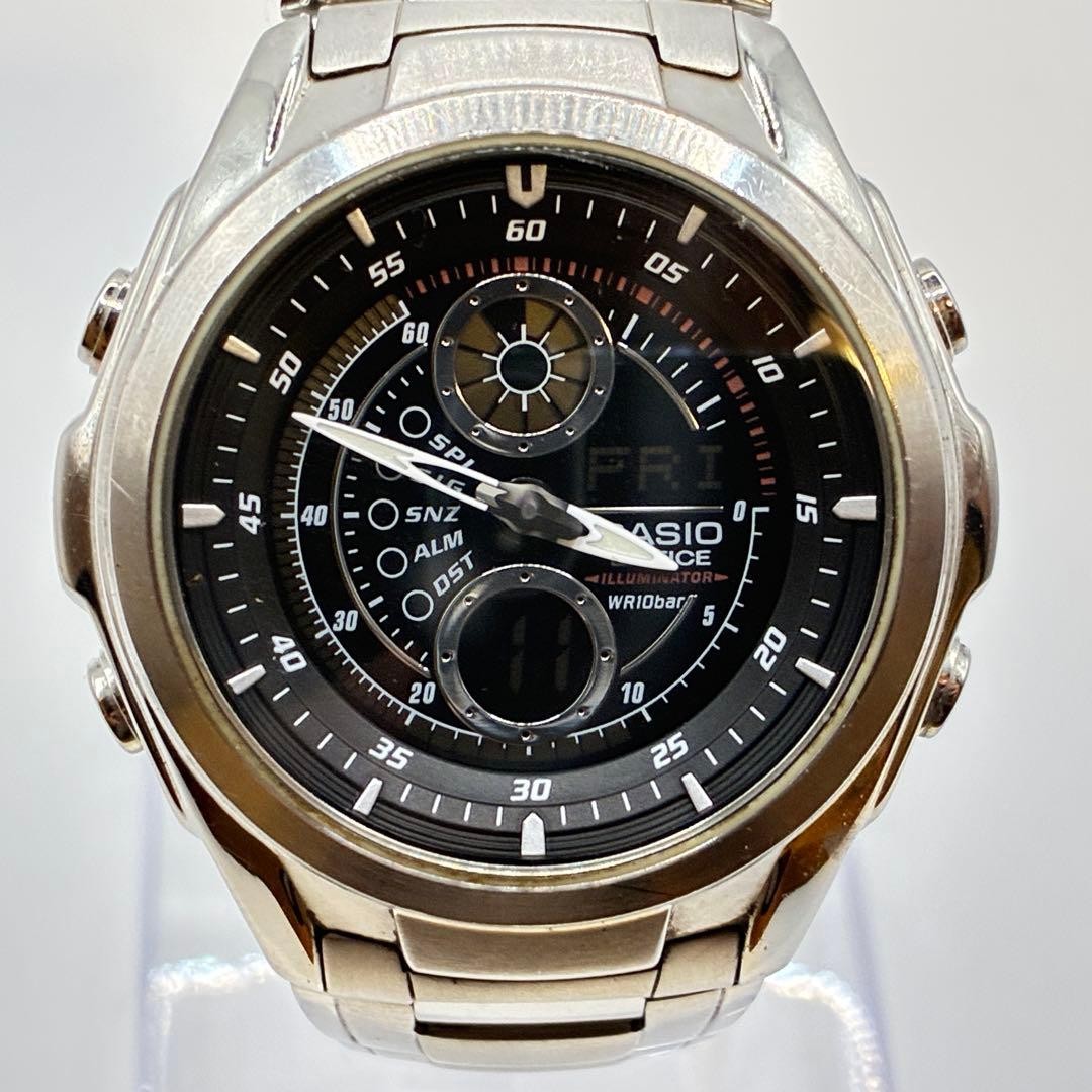Casio Edifice EFA-116 AnaDigi Chronograph Quartz Mens Watch Black Japan