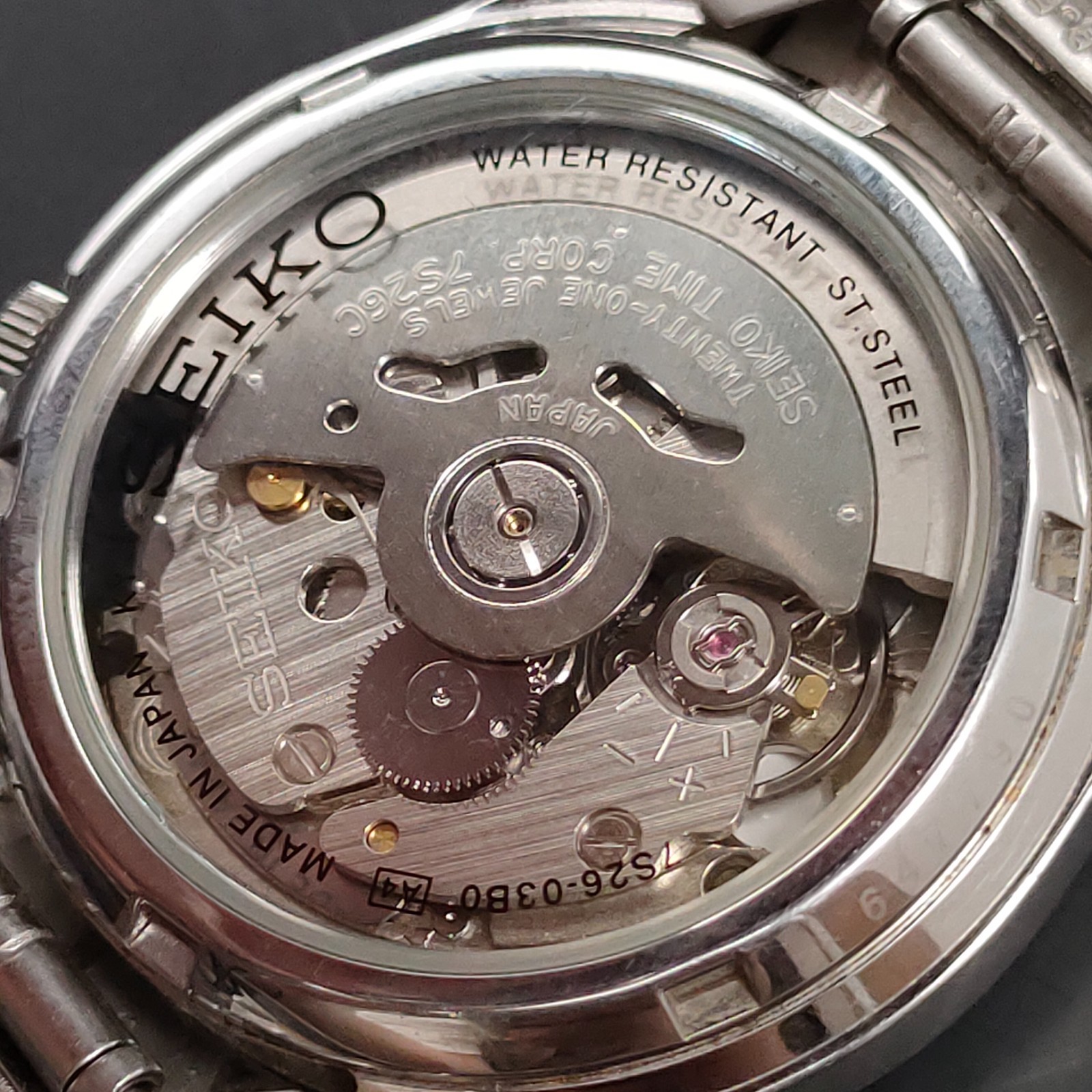 2016 NOS Seiko 5 7S26-03B0 Automatic Silver Day-Date 37mm Mens Watch JAPAN