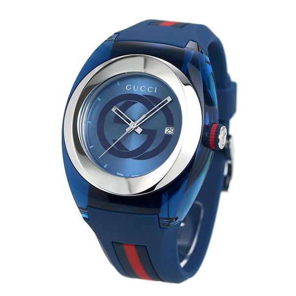 Unused GUCCI SYNC YA137104A Blue Analog Quartz Unisex Watch in Box