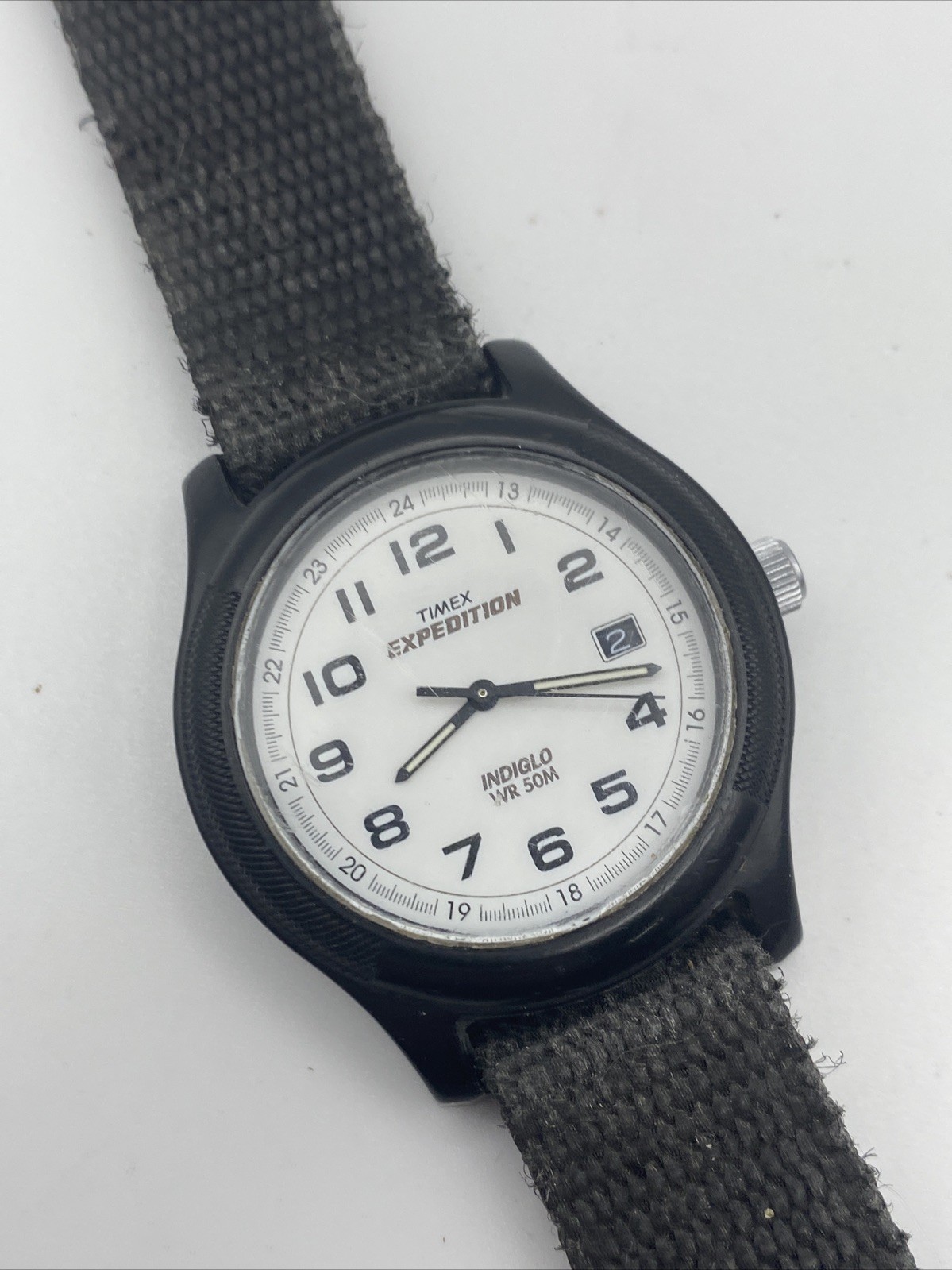 Timex Expedition Camper Watch Mens 37mm Black Case Date Indiglo New Battery