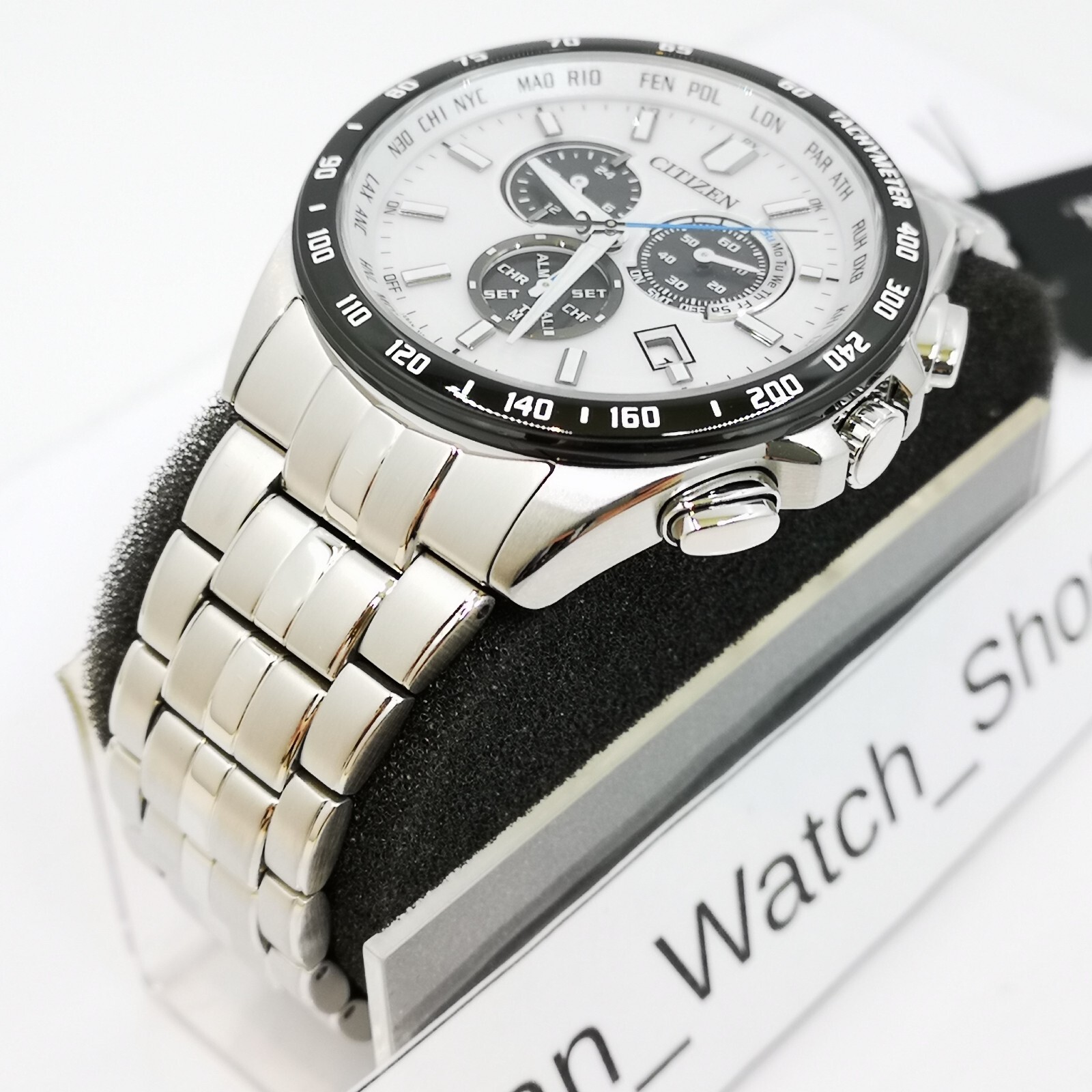 CITIZEN Collection Eco-Drive CB5874-90A White Solar Radio Men’s Watch New in Box