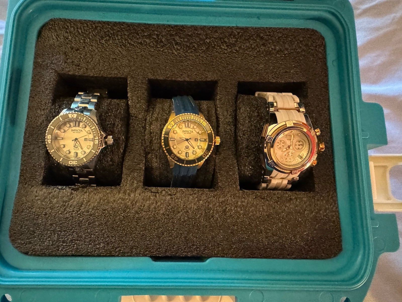 Invicta Lot Of 3 Watches Women/men As-Is Needs Battery With Case
