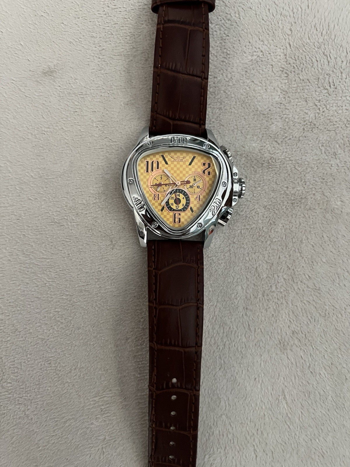JARAGAR Mechanical Watch Men Triangle Leather Fashion Sports Watch Multi Functio