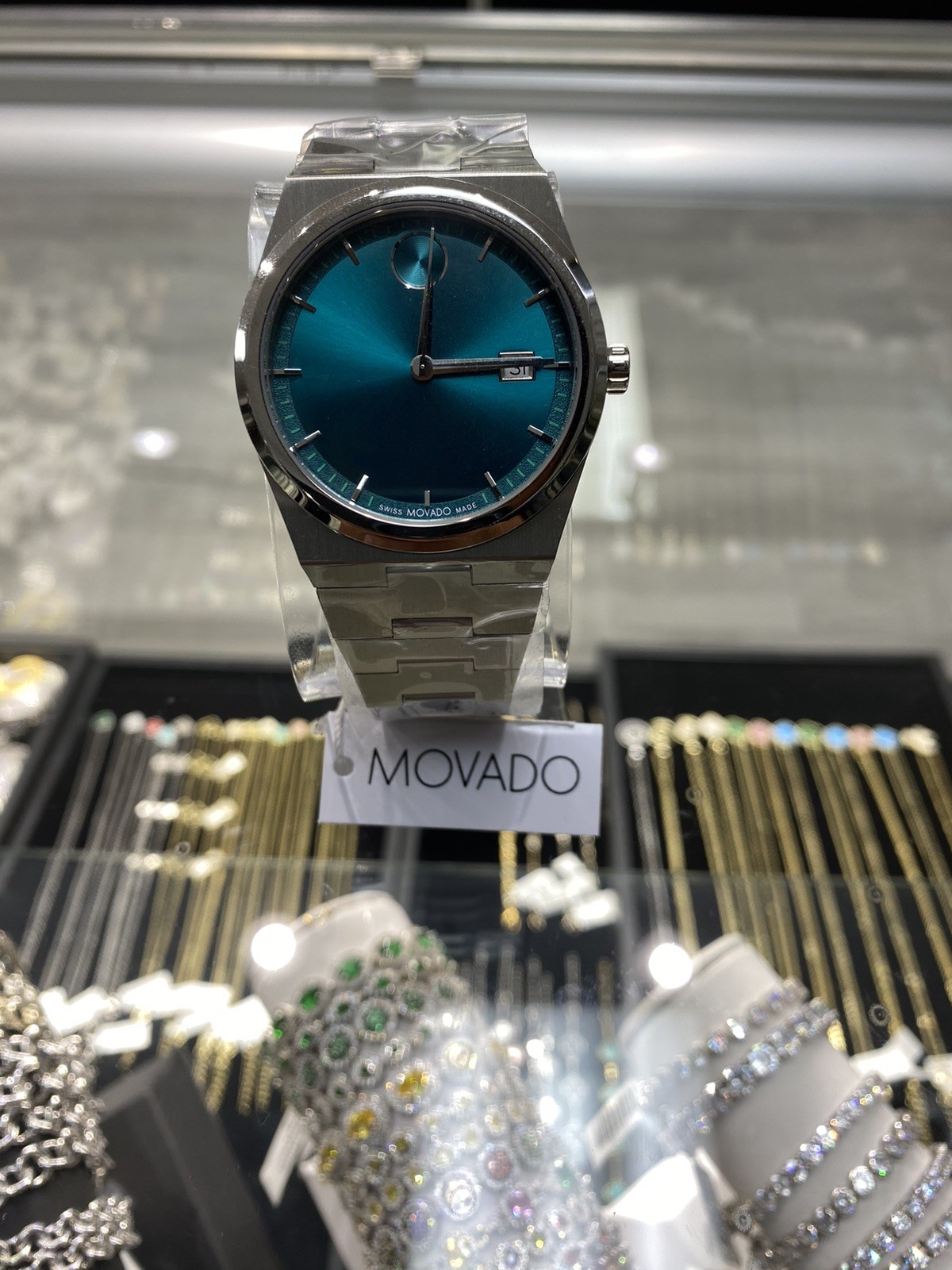 Movado Bold Quest 40mm Case With Seafoam Blue Dial Stainless Steel Men’s Watch