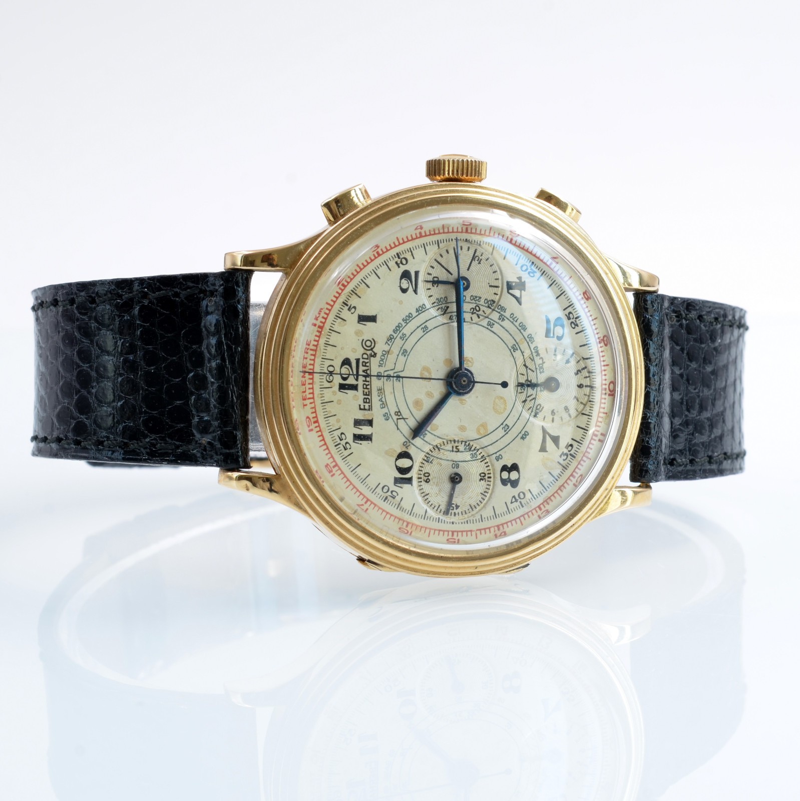 EBERHARD & CO Pre-Extrafort Tri-compax Oversize yellow gold 18KT 1937 very rare