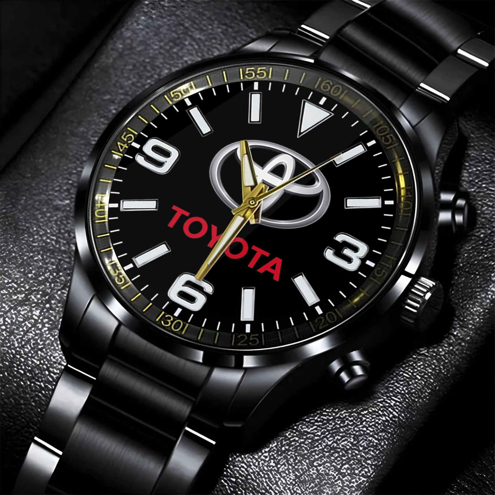Toyota Logo Black Stainless Steel Watch