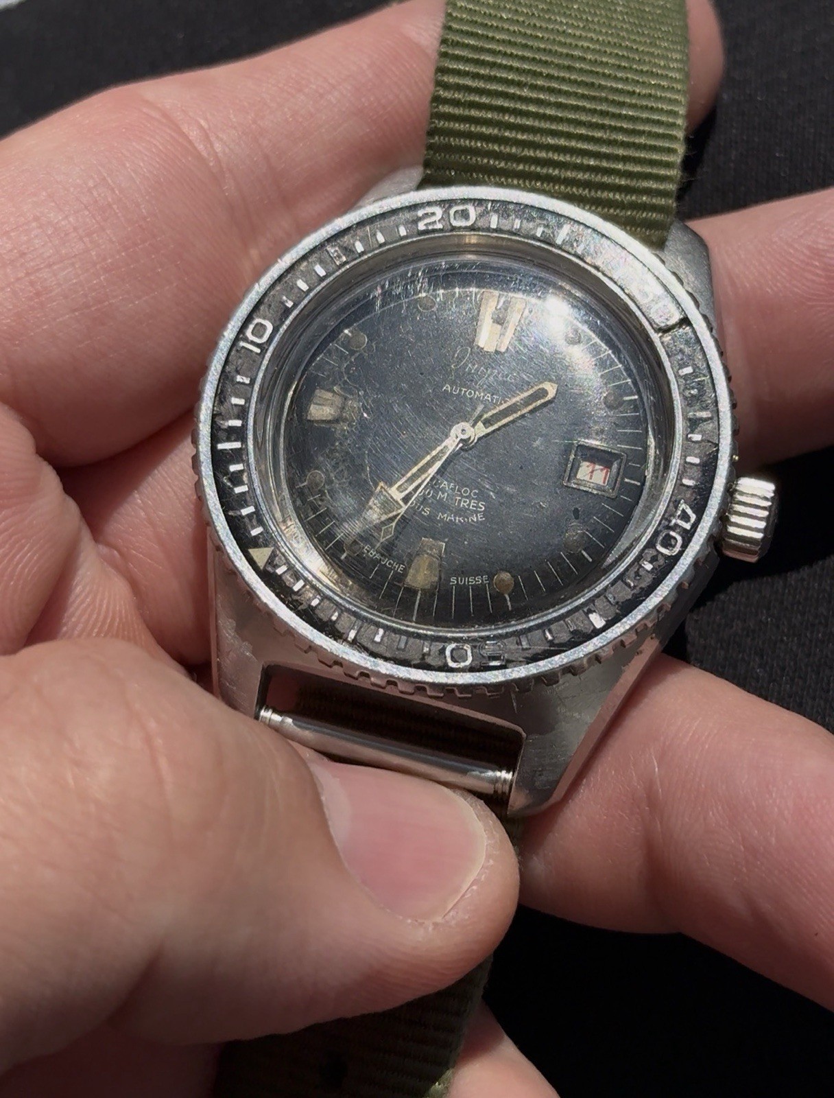Rare Vintage Diver Gilt dial Impec Sous Marine 300 Automatic 40mm Bakelite Bezel