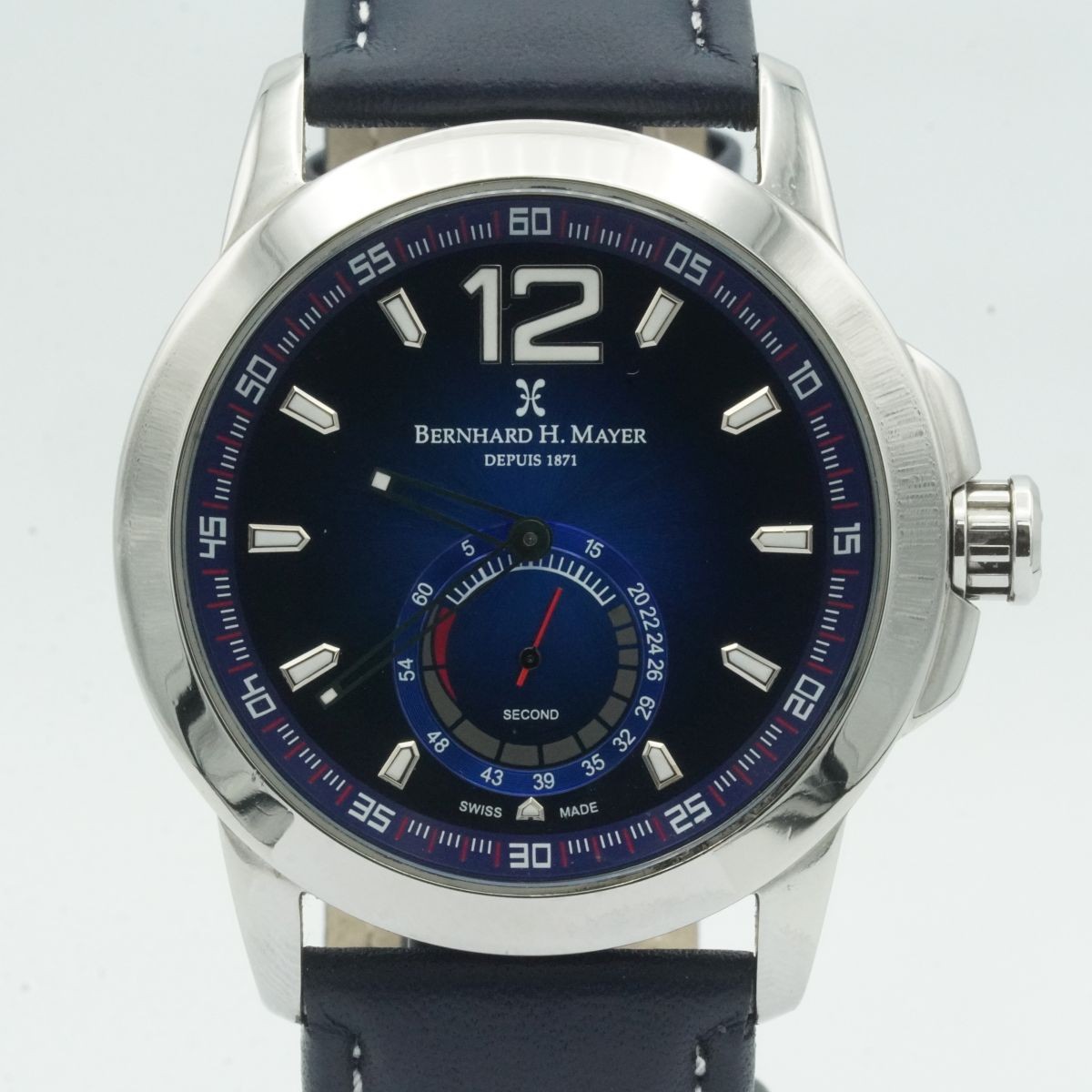 Bernhard H. Meyer Men’s Watch 40Mm B5112/Cw Blue Beautiful Condition