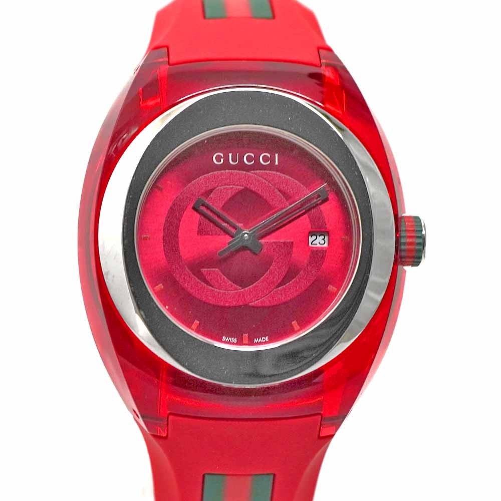 GUCCI Sync 137.1 Rubber Diamond 46.5mm Box and Papers Wristwatch #KNW2627