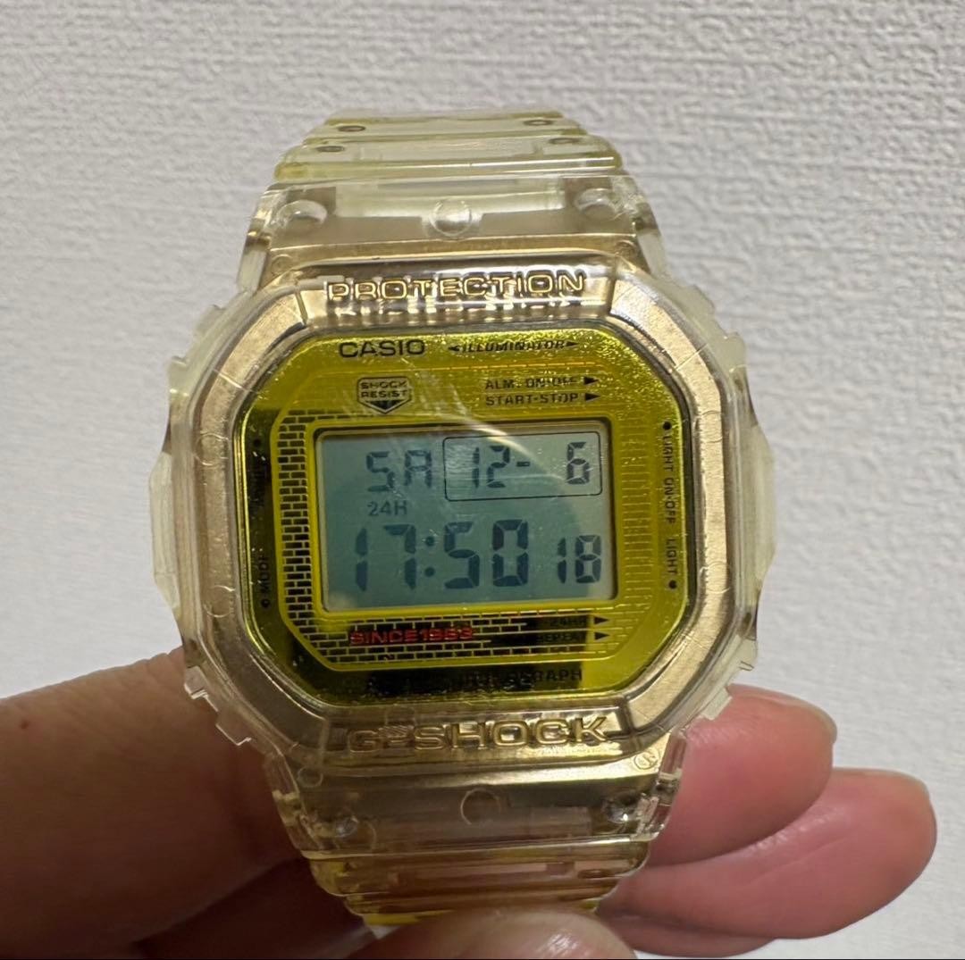 CASIO G-SHOCK DW-5600 Clear Gold Skeleton Rare Collab Watch