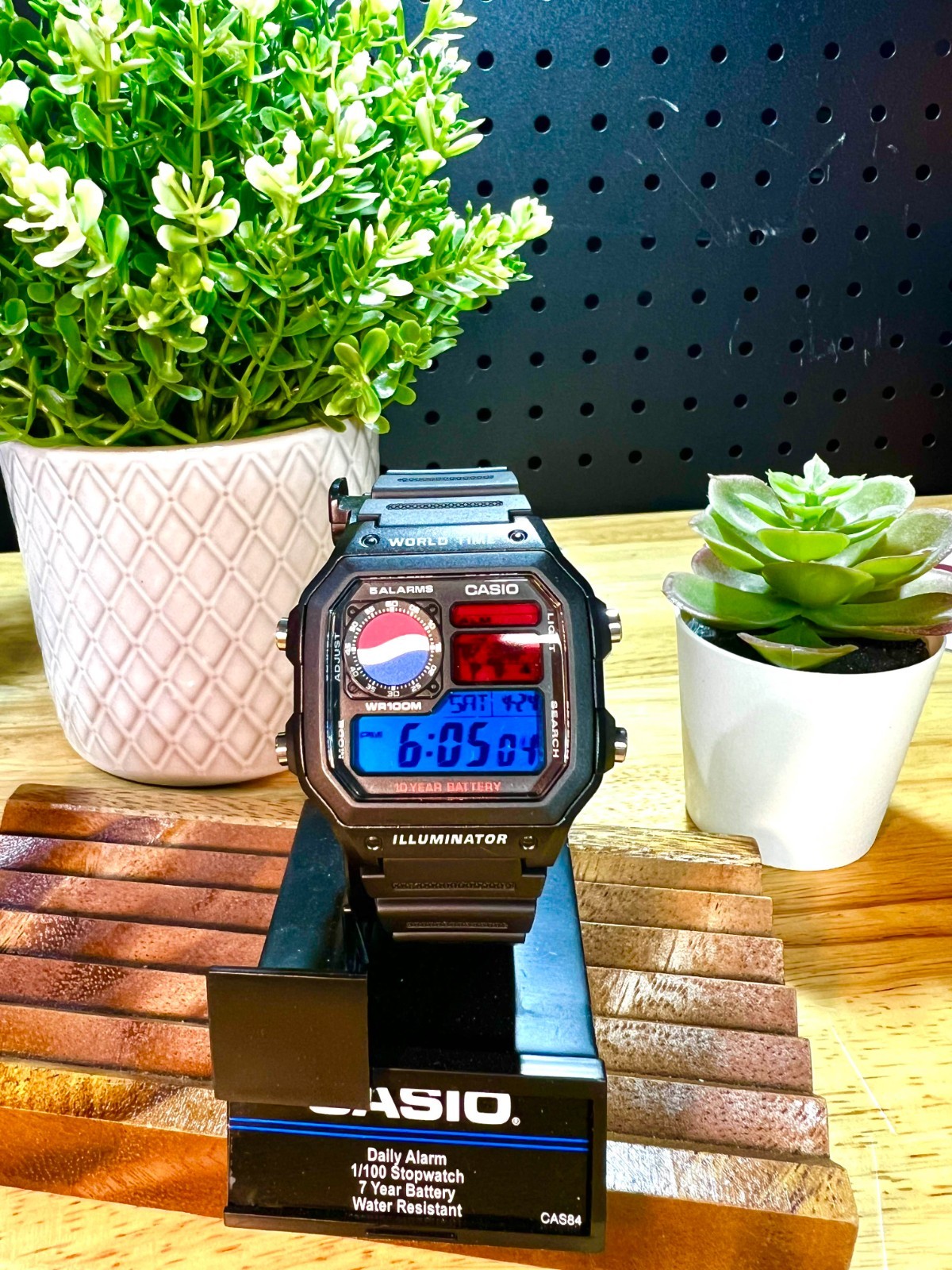 Casio Royale – Red & Blue Filter – “Royal Pepsi” – Watch Mod, New/Unworn