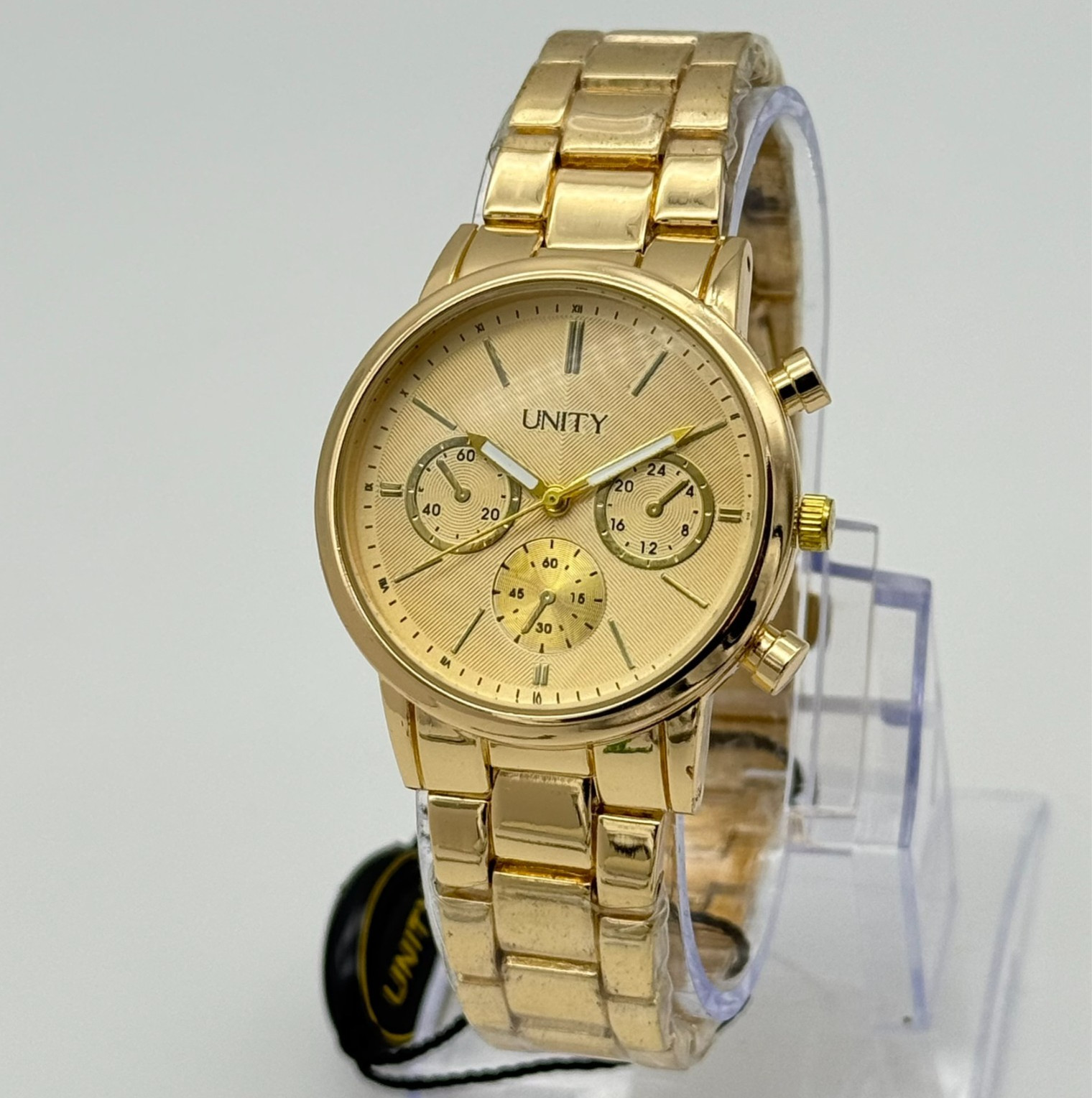 NEW Women’s UNITY Gold Tone 35mm Classic Quartz Bracelet Watch, Dress/Casual