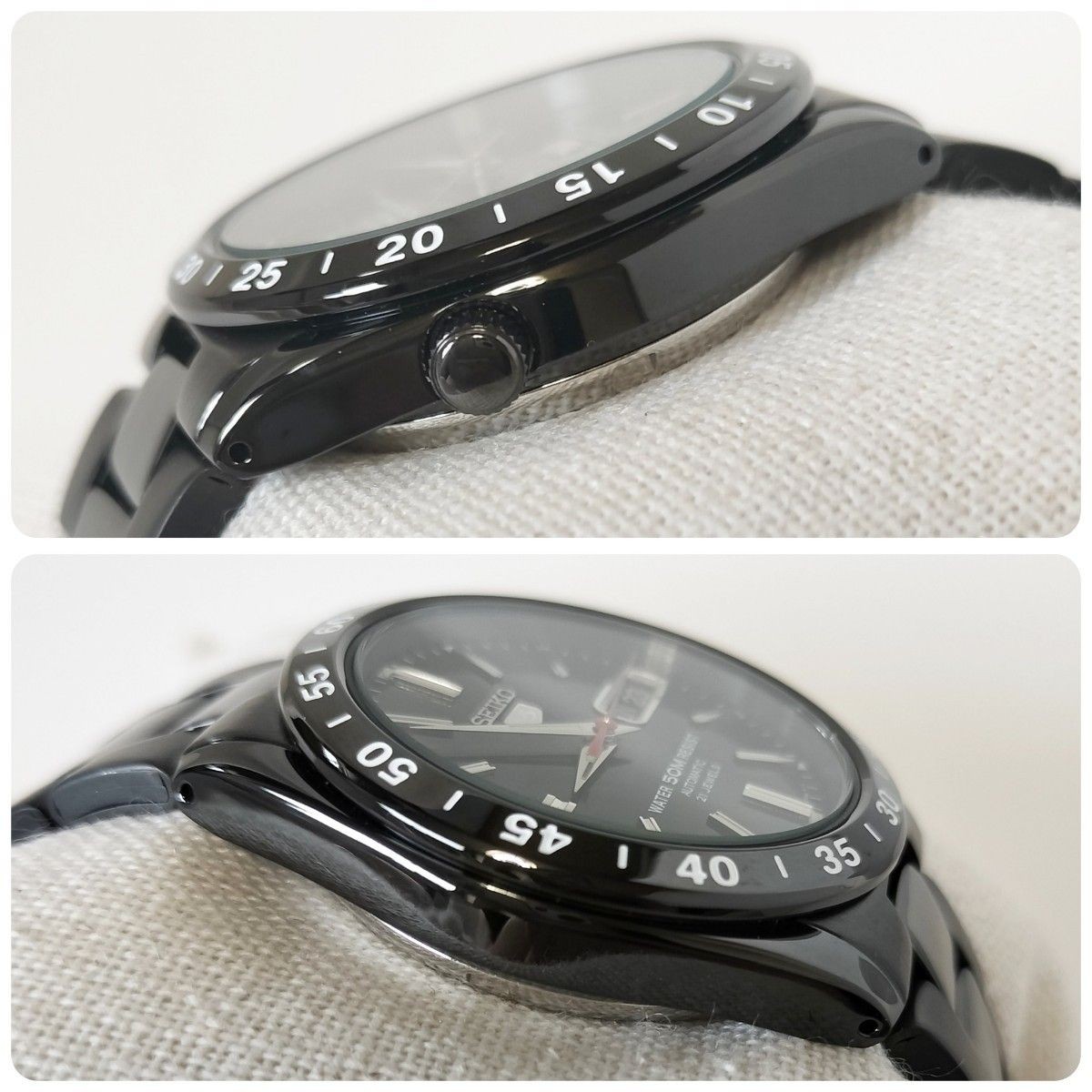 New With Overseas Reverse Import SEIKO5 Seiko Five IP Black Skeleton Day Date Au