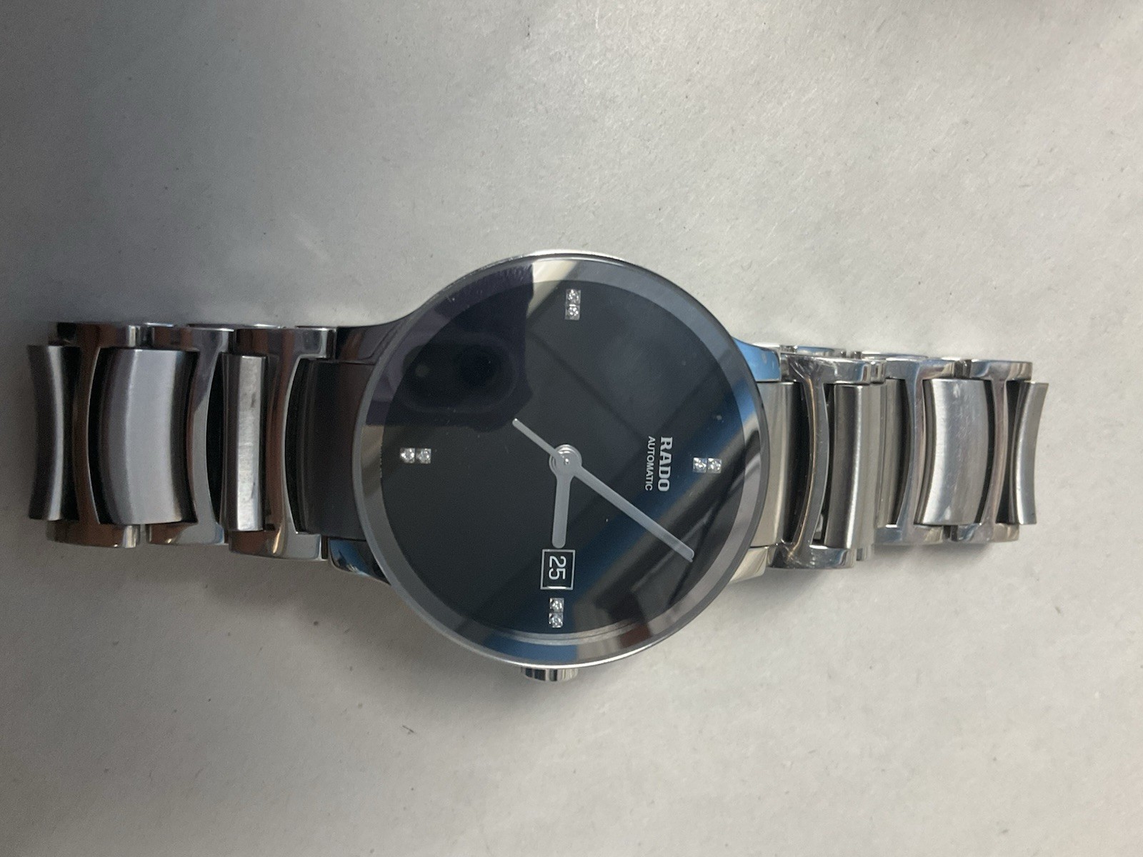 RADO Centrix Double Diamond Accent Automatic Watch Black dial READ