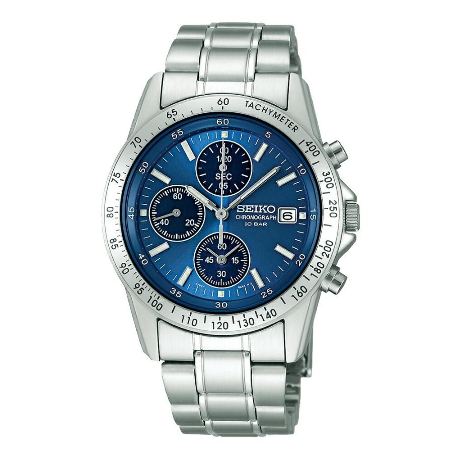SEIKO SPIRIT SBTQ071 Blue Silver Chronograph Men’s Watch in Box