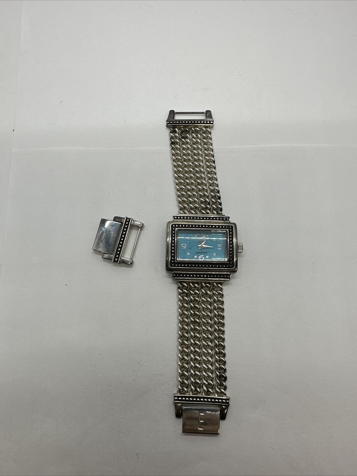 Ecclissi Watch 925 S.S. Blue Face 33611 Womens 4 Strand Chain 5.5-6″ Adjustable