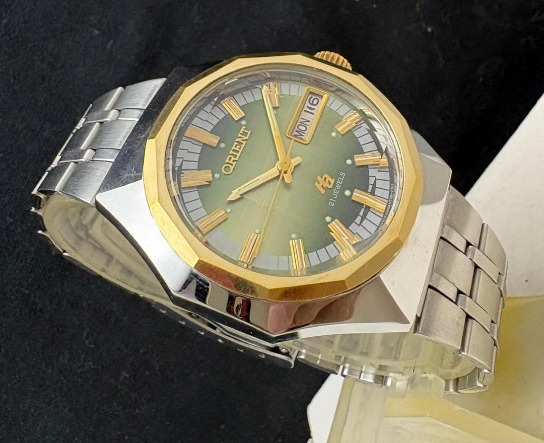 Orient Hiace 5-Face Cut Glass Automatic Watch 39mm Stainless Steel Bracelet 70s