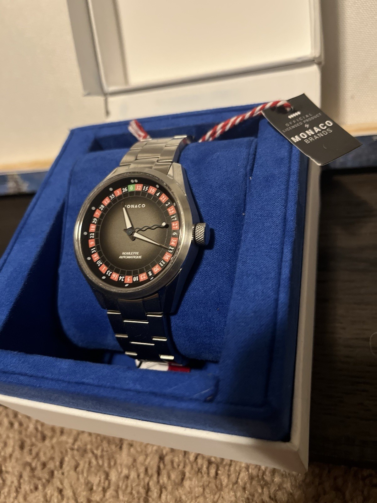 Monaco Roulette Automatique Automatic Men’s Stainless Steel Black Dial Watch
