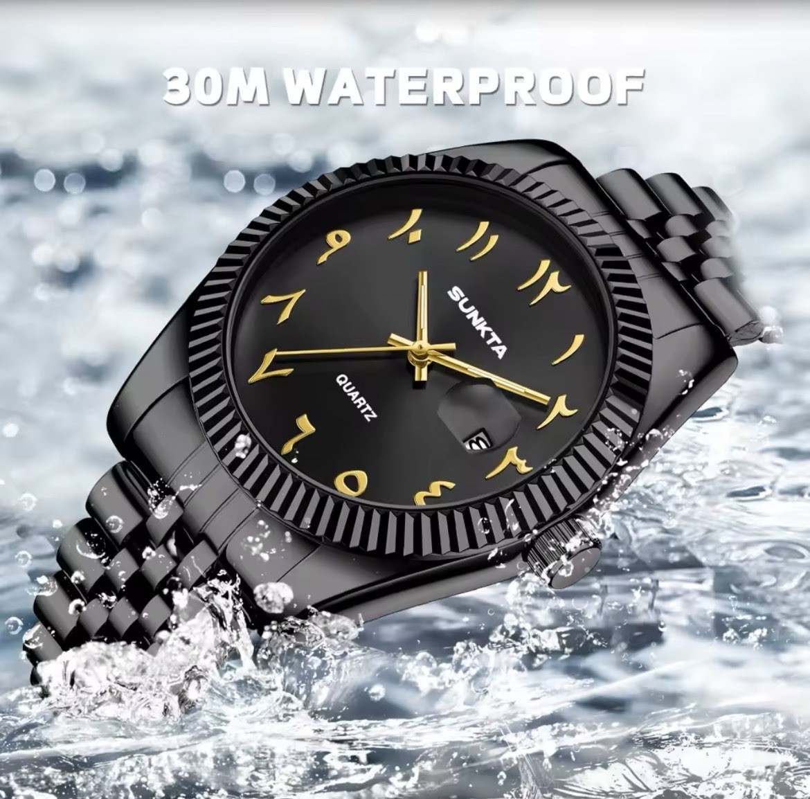 Luxury Men Watch Quartz Date Stainless Steel Waterproof Business Man Wristwatch
