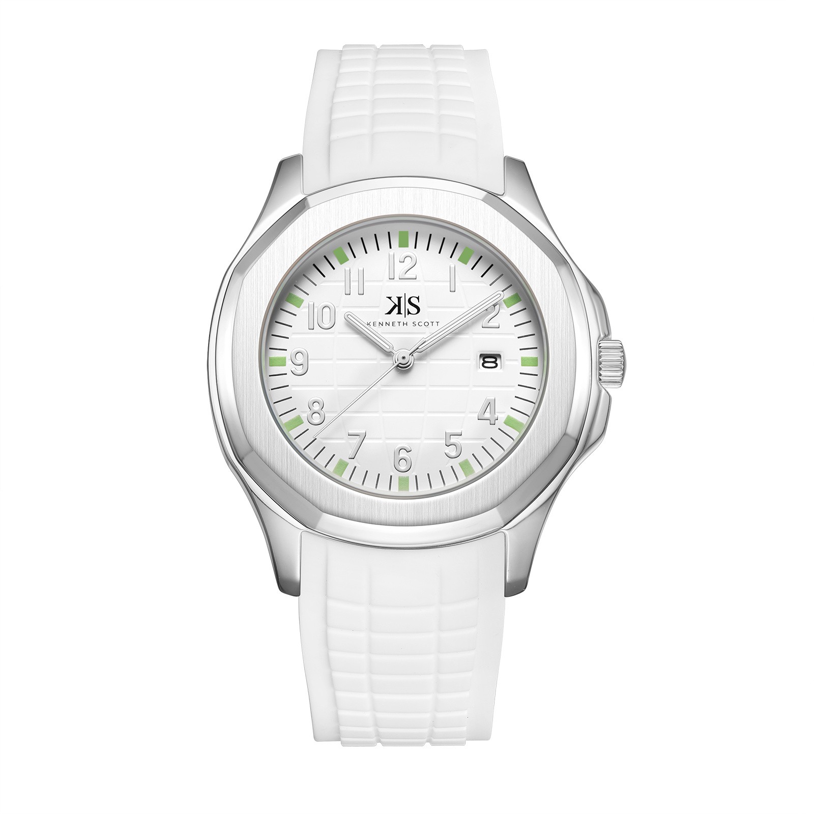 Kenneth Scott Men’s Analog Watch | White Dial, 45mm, 30 m (3 ATM)