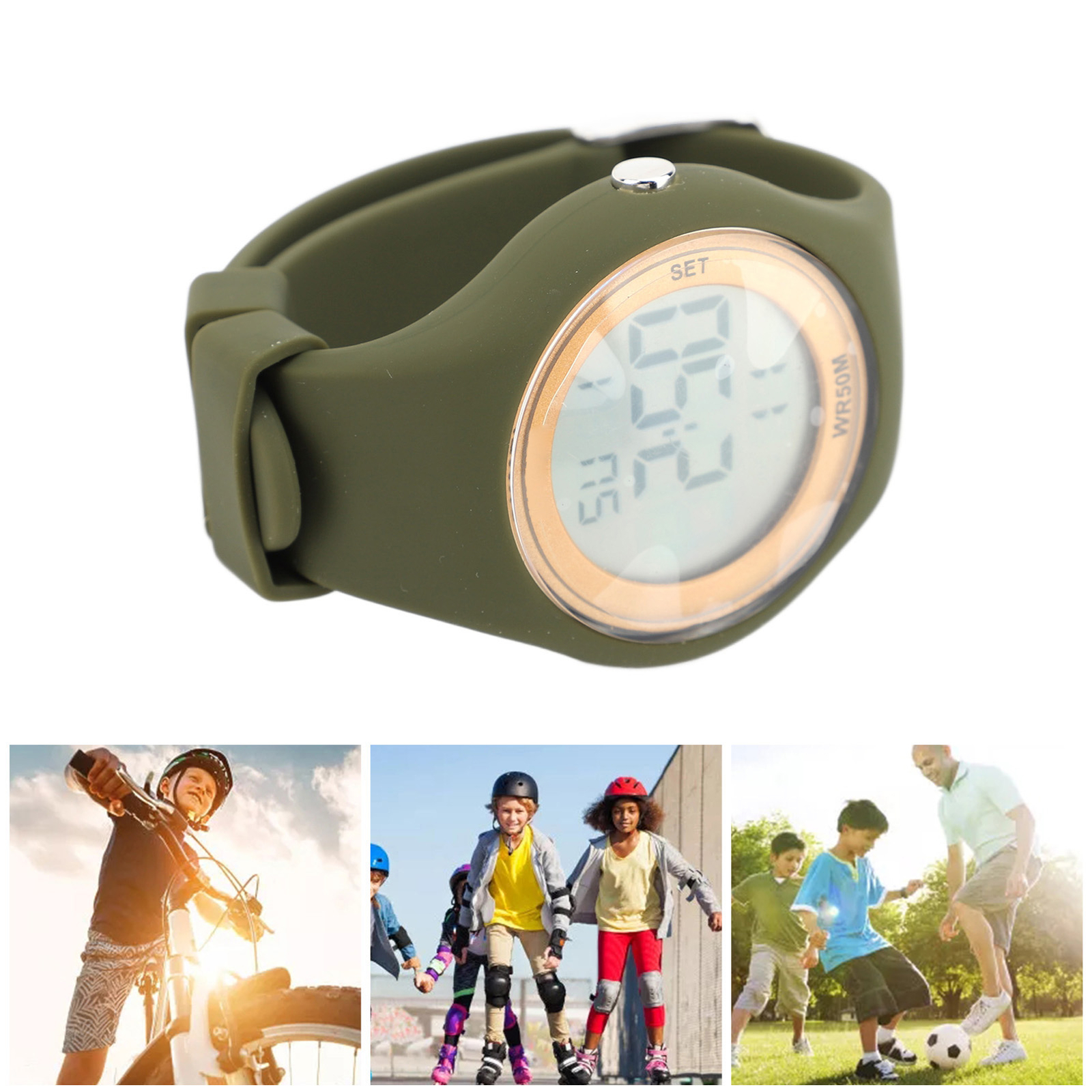 Kids Pedometer Watch water-resistant Alarm Stopwatch EL Backlight Digital Cal…