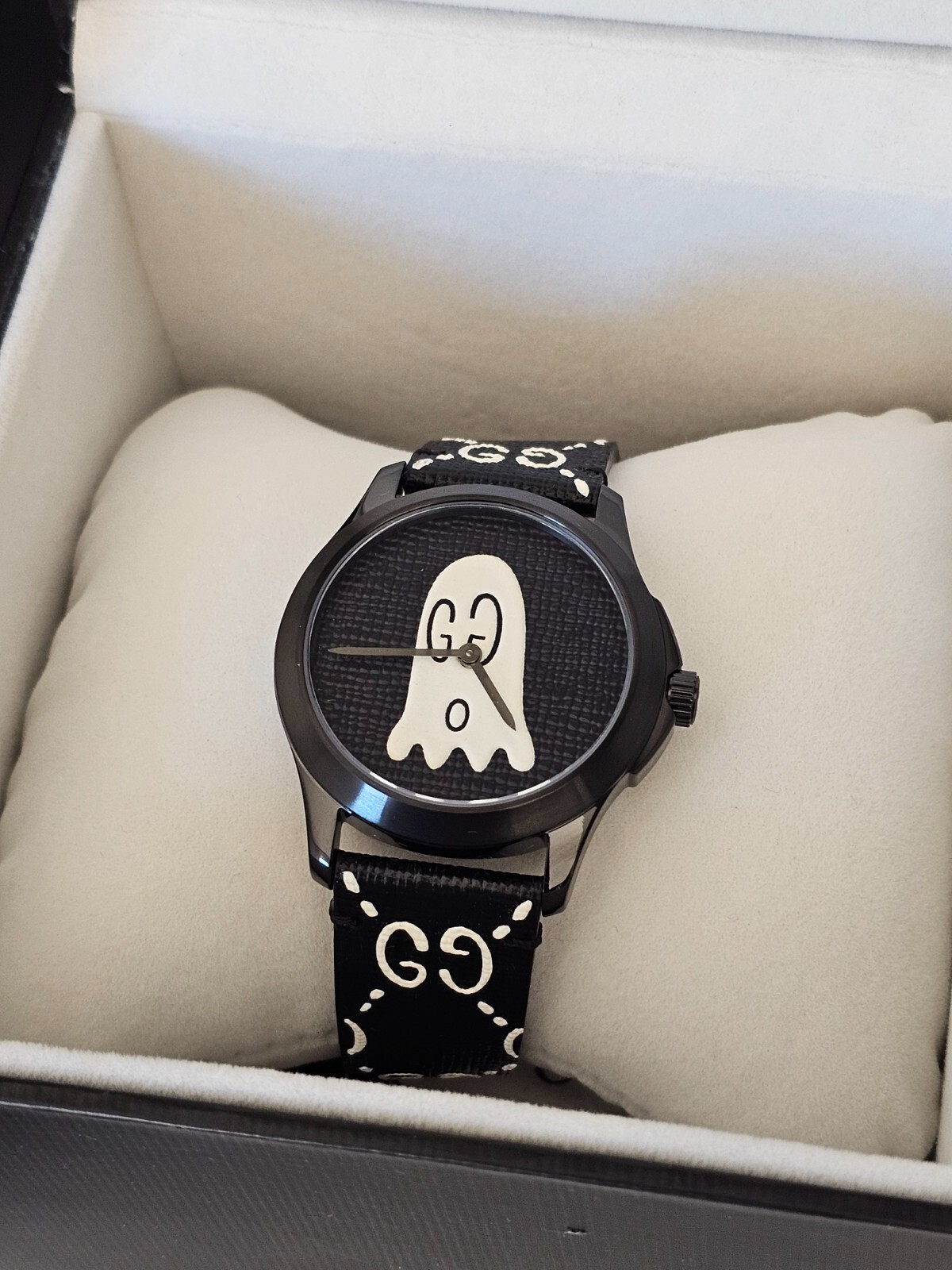GUCCI TIMELESS GHOST WATCH – YA1264018 – QUARTZ BLACK DIAL LIMITED EDITION – NEW