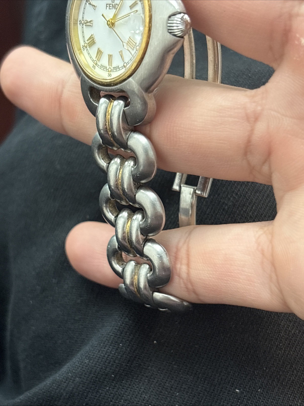 Fendi Watch Two Tone Look Beutiful Dial As Is Stainless Steel
