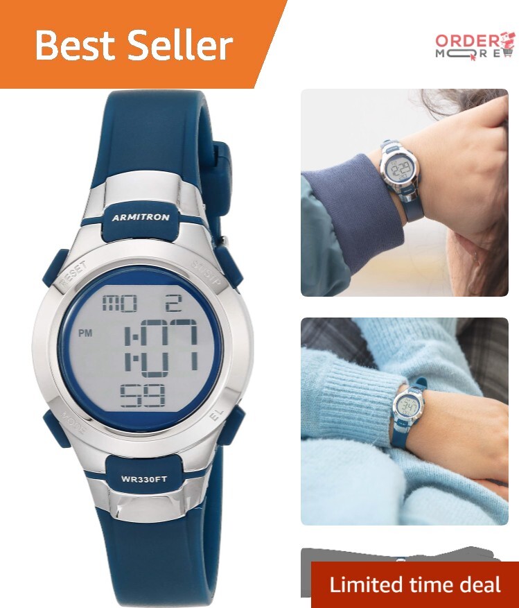 Sport Women’s Digital Resin Watch 27mm Chronograph Water Resistant for Swimming