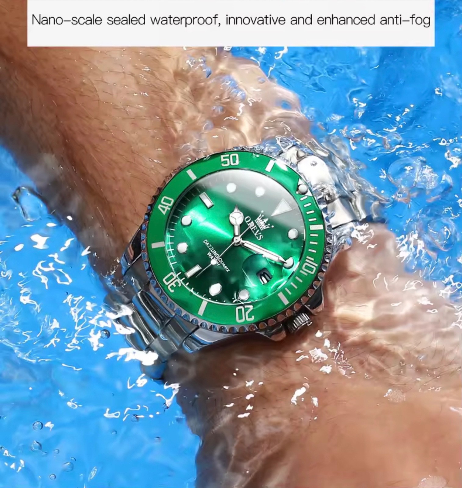 Olevs mens watch quartz Date window waterproof great Gift Idea