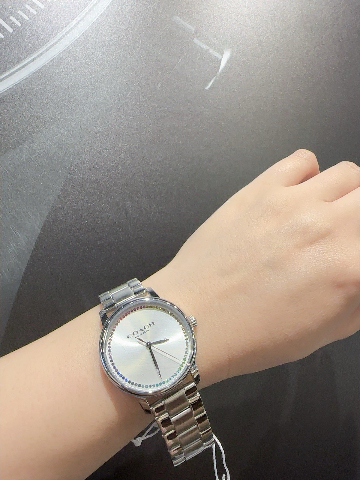 COACH 14503968 SILVER MULTICOLOR DIAL SILVER TONE STAINLESS STEEL WOMENS WATCH