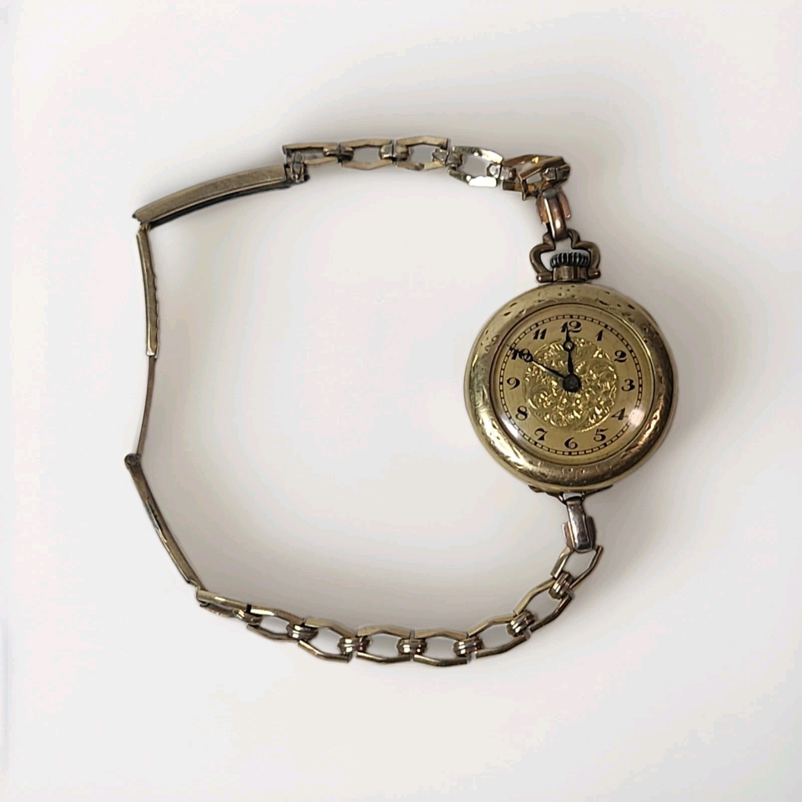 1925-1926 Bulova Gold Filled Art Deco Open-Face Ladies Pendant Fob Watch