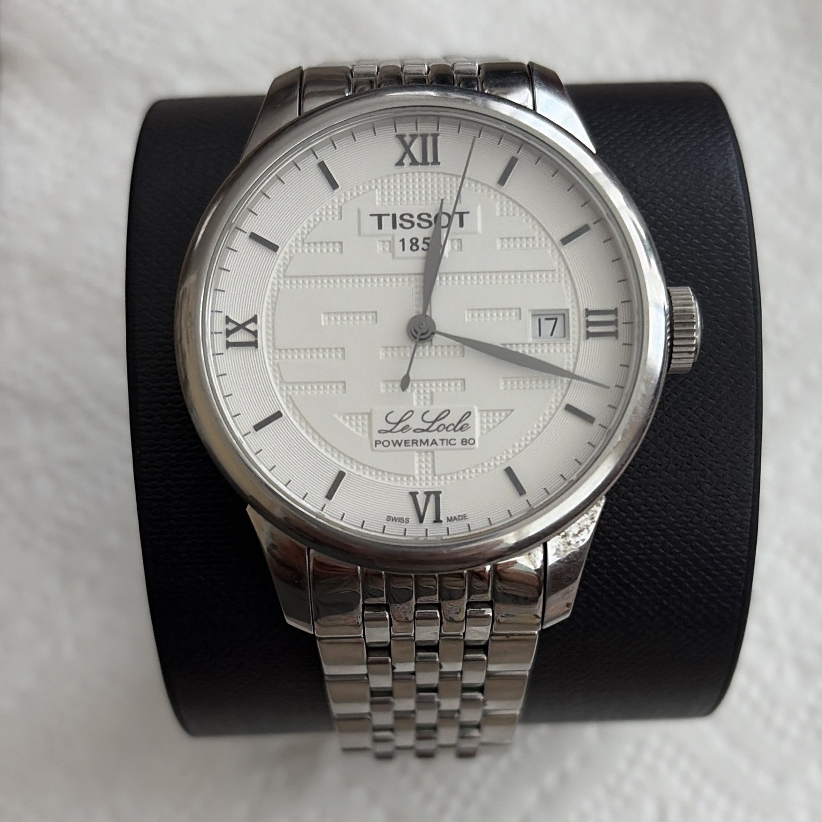 Tissot Le Locle Powermatic 80 Automatic Date Silver Dial SS Bracelet Box