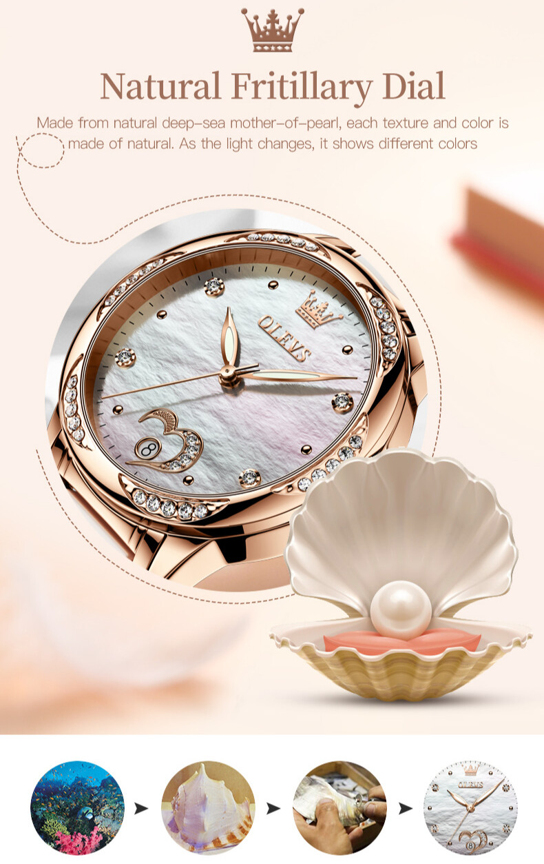 OLEVS Waterproof Luminous Diamonds Dials Automatic Mechanical Watch Women’s