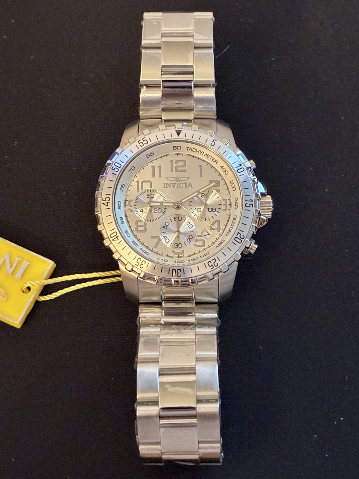 LNIB Invicta Specialty Collection Watch Model #6620 45mm Silver Toned Black Dial