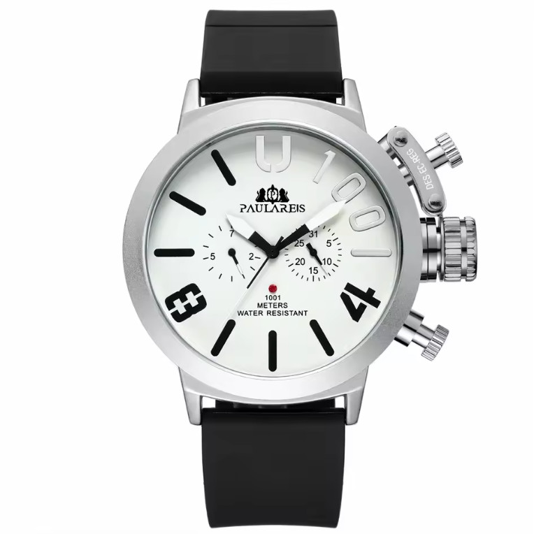 PAULAREIS Automatic Watches for Men Mechanical Self Wind Rubber Strap Watches