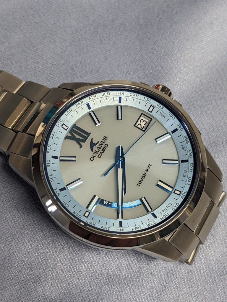 Casio OCEANUS OCW-T150-2AJF Titanium Radio Solar Men’s Watch Blue 41.3mm