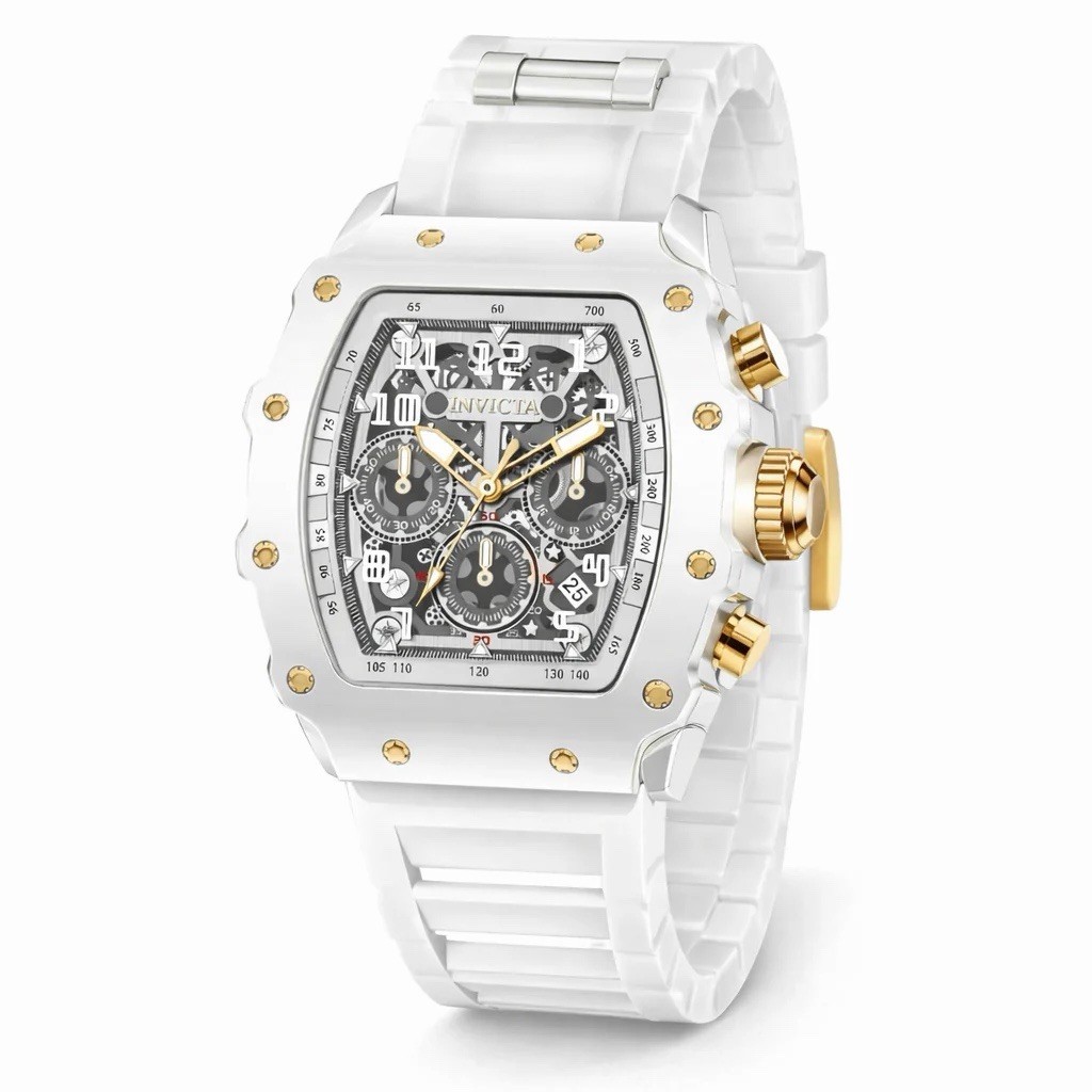 69700 Invicta Racing White Hot Nitro Gen 43mm Silver Dial Silicon Strap Watch