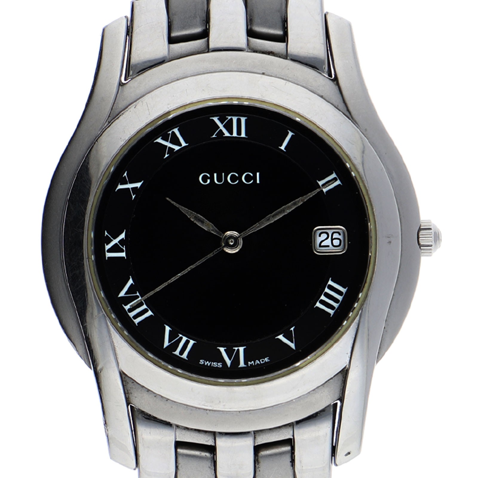 GUCCI 5500M round black Dial Quartz Stainless Steel Unisex