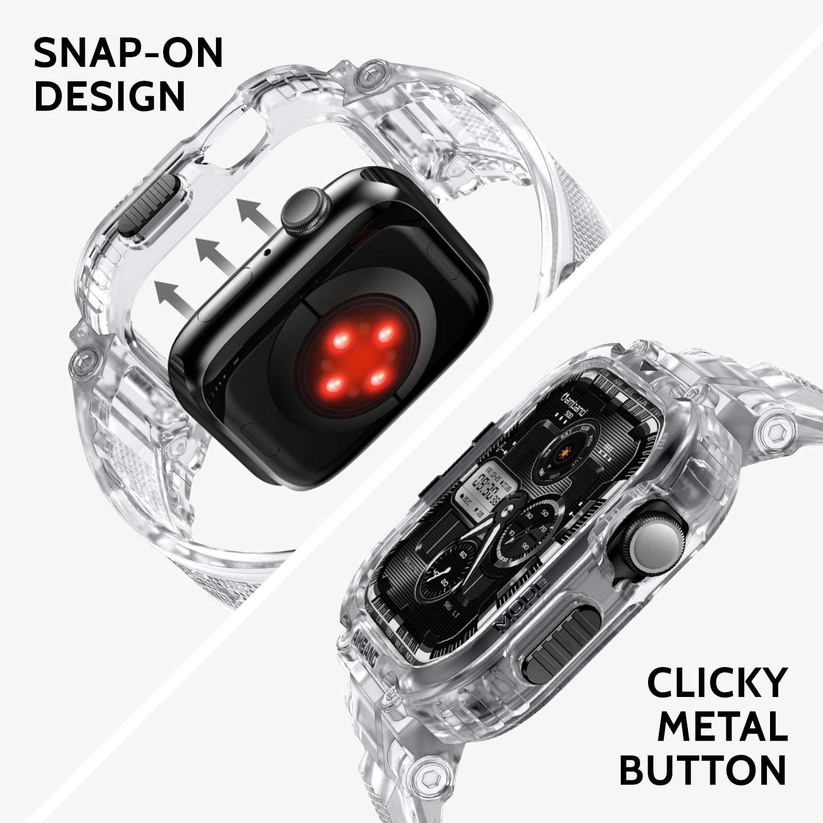 amBand Bands Case Compatible with Apple Watch Series 11/10 46mm for Men Women, M