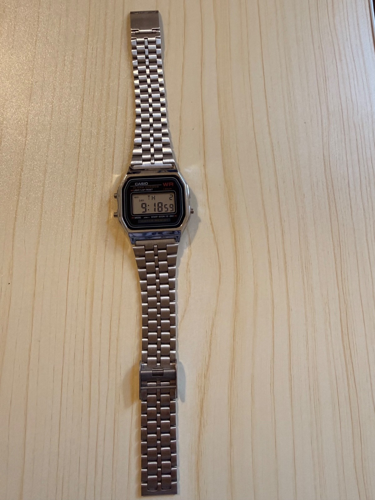 Vintage Casio A159W Digital Watch Silver Stainless Steel Made in Japan DH 593
