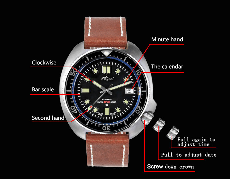 Heimdallr Sharkey 6309 Turtle Willard SPR777 NH35A 300M Diver Automatic Watch C3