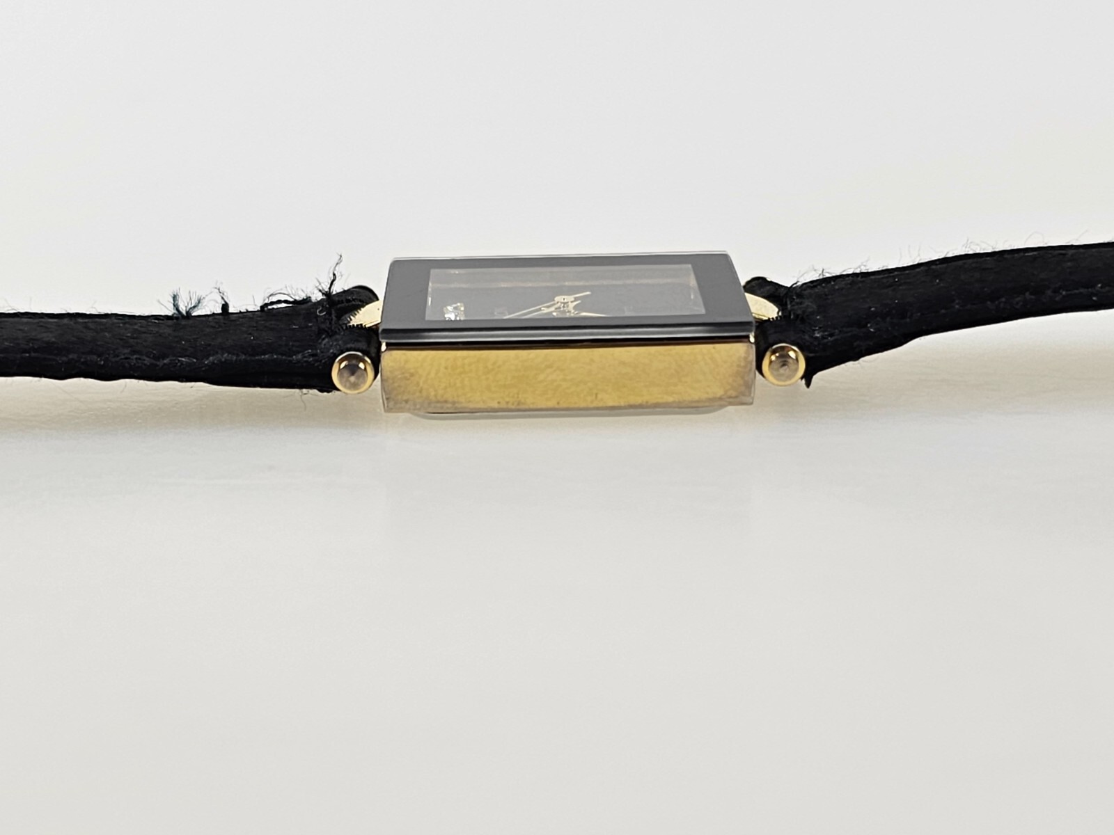 Revlon Quartz Department Store Group Black/Gold Wrist Watch Works Great!