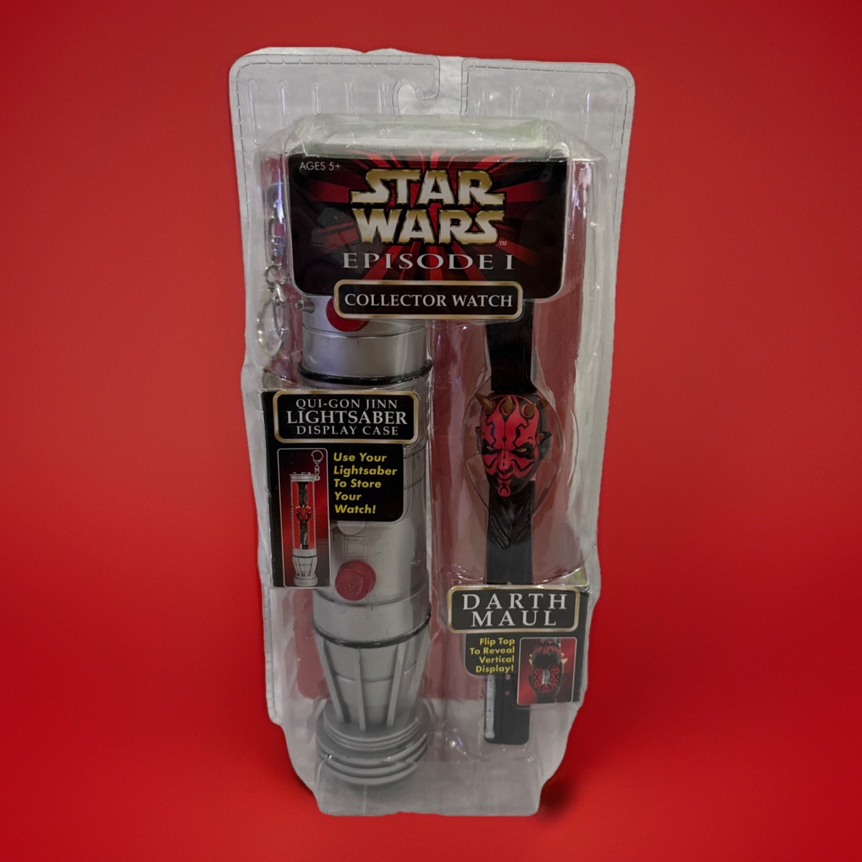 Star Wars Episode I Darth Maul Watch with Lightsaber Display Case New NIP