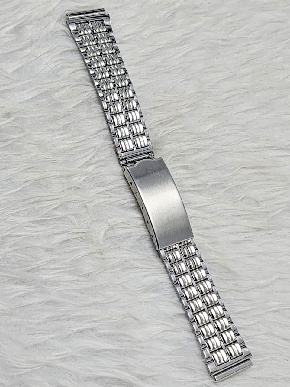 Premium Stainless Steel Jubilee Watch Bracelet Silver Fold Over Clasp Adjustable