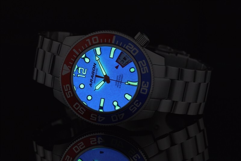 ARAGON Divemaster 3 Automatic Pepsi Red White Blue Watch 45mm A337WHT NH35